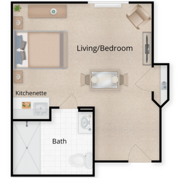 Floor Plans - Studio - 236-288 sq ft